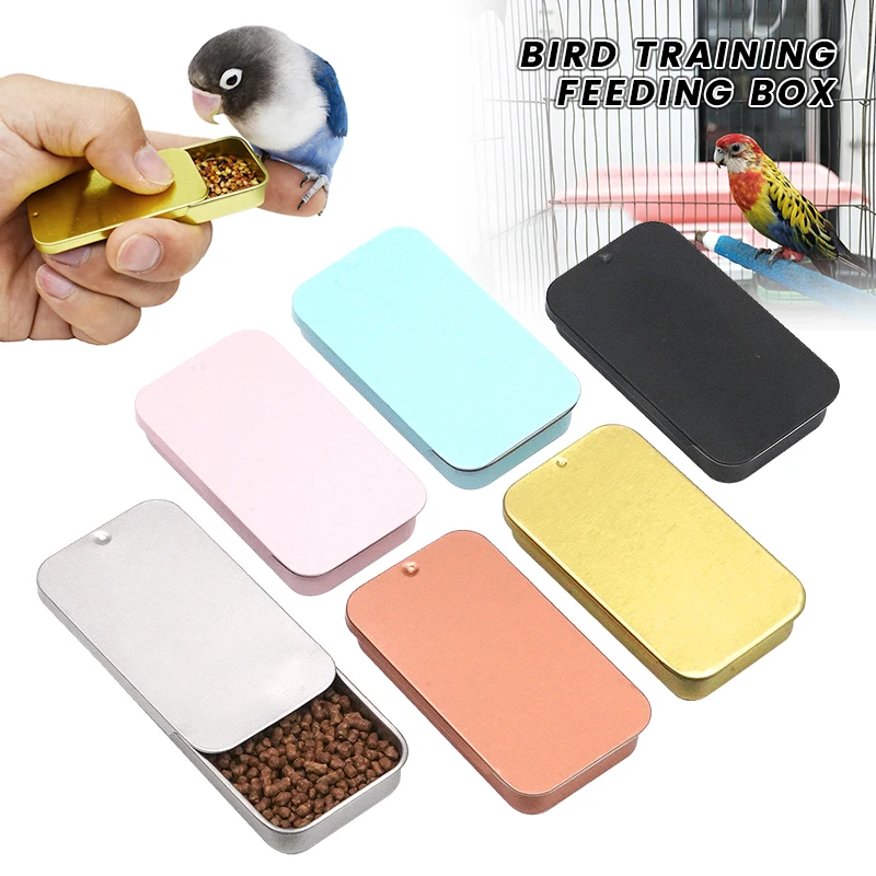 1 Pc Bird Feeding Handheld Feeder Mini Feeding Box Multiple Colors Bird Training Food Jar Bird Growth Training Interactive Toy