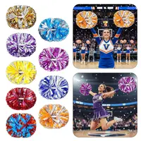 30cm*37cm Cheerleader Pom Poms Multicolors PET Cheerleading Accessories Double Hole Handle Come On Props Pom Poms Sport Events 3