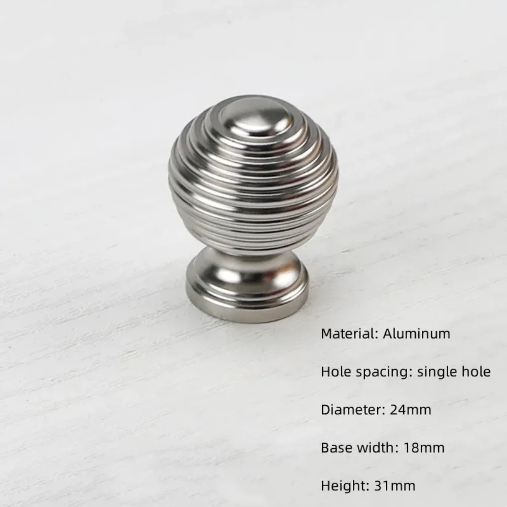 

Round Knob Single Hole Furniture Handle Silver Modern Cabinet Pulls Convenient Durable Furniture Knobs Home Decoration