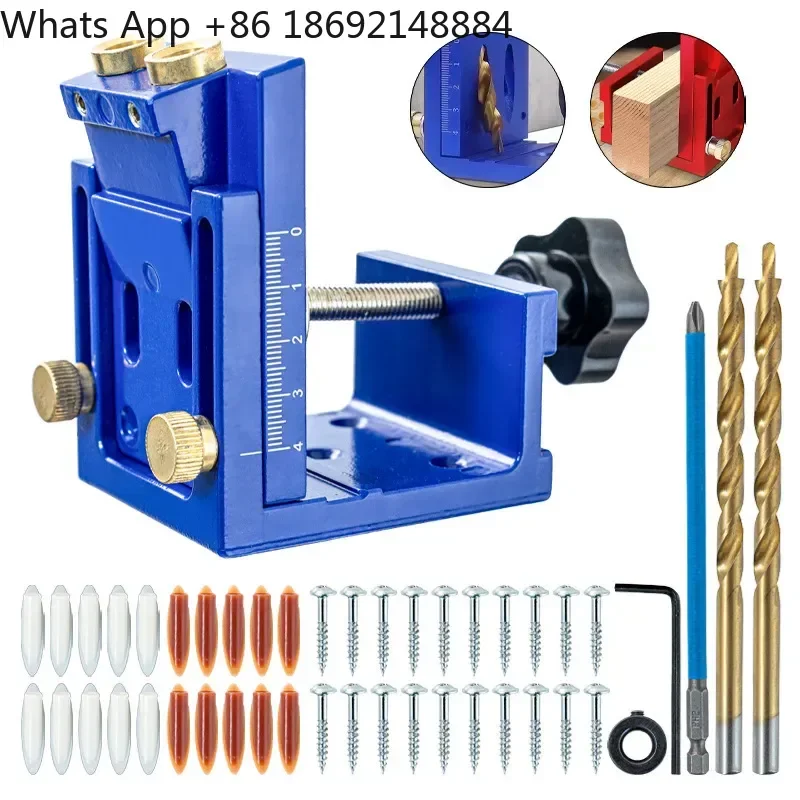 Adjustable Slant Hole Positioner for Aluminum Alloy Woodworking Punch Wood Panel Punching Hardware Tools with Imperial