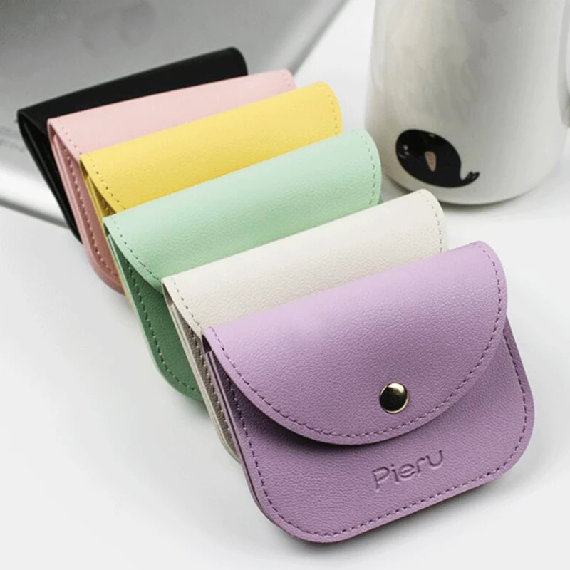 Women's Coin Purse with Candy Colored Envelope Buckle for Female Minimally Designed Cute Cartoon ID Card Bag