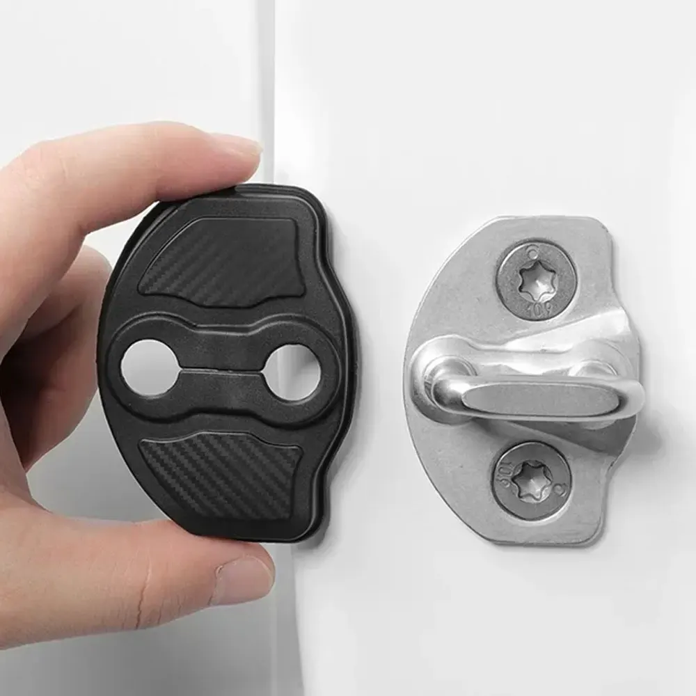 4pcs Car TPE Latch Shock Absorbing Pad Door Lock Protection Cover Lock Buckle Noise Reduction Sticker for Tesla Model Y LAUNCH