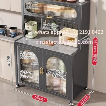 Estante de cocina de pizarra personalizable, armario doméstico multicapa de suelo a techo, gabinete de almacenamiento integrado multifuncional a