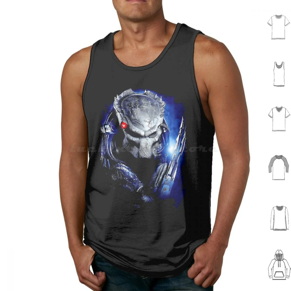 The-Blue Tank Tops Vest Sleeveless The Movie Hunter Hunt Hunting Monster Sci Fi Science Fiction Vintage Movie Horror