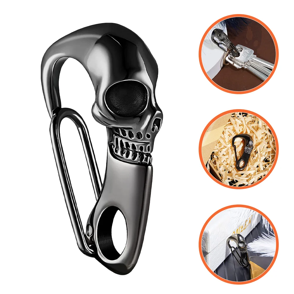 Men Keychain Rings for Skull Chains Locking Carabiner Father Holder Mens Wallet