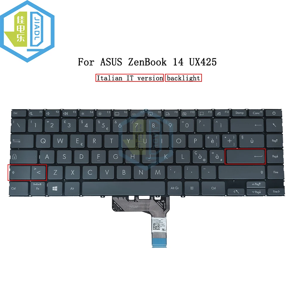 UX425 UM425 UK GB German Italiano Keyboard Backlight For ASUS ZenBook UX425EA UX425JA UM425IA Notebook Keyboards SG-A3930-2DA