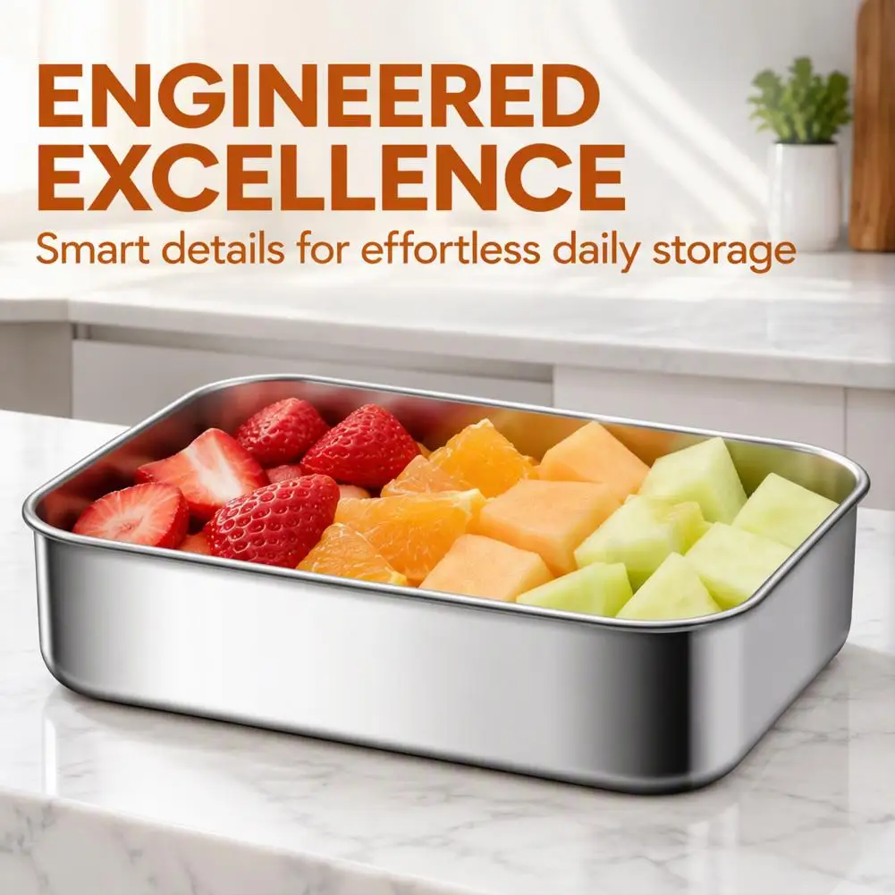 Organizer for Kitchen 304 Stainless Steel Food Storage Containers with Leakproof Lids Stackable Meal Prep Boxes for Fridge