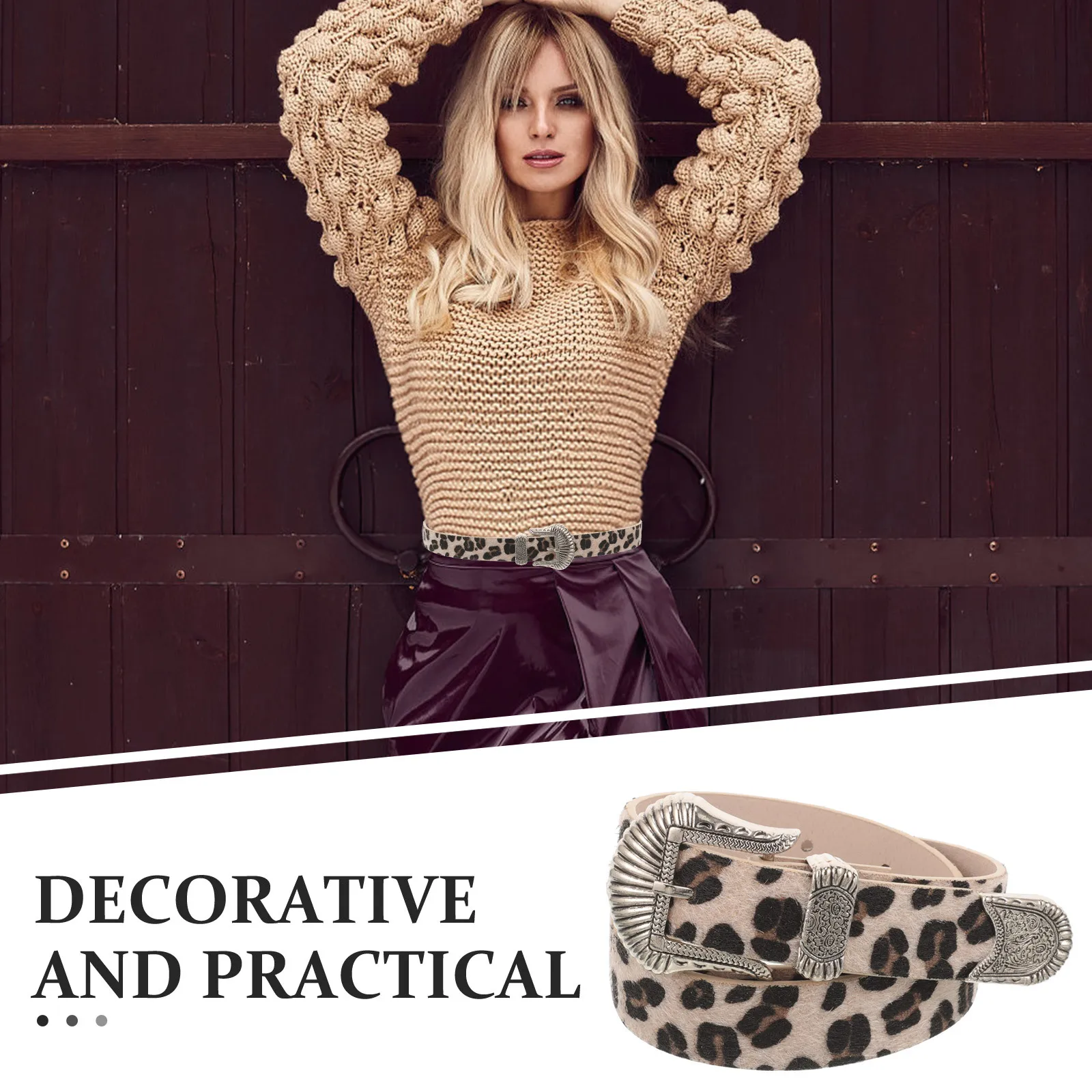 

Dress Waist Belt Women Vintage Leopard Metal Belt Stylish Unique Gift for Female Friends Women Belts for Jeans