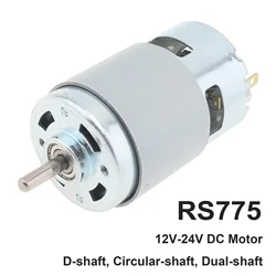 775 DC Motor 12V 24V 3000RPM-12000RPM Large Torque Micro Electric Motor for Drill Screwdriver Circular/D-Shaft/Dual Shaft