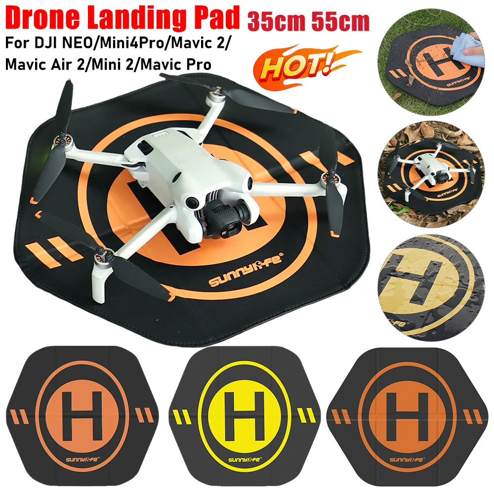 Drone Landing Pad 35cm 55cm Fast-Fold Helipad for DJI NEO/Mini SE/Air 2S/Mavic 2/Mavic Mini/Mavic Air 2 Universal Landing Pad