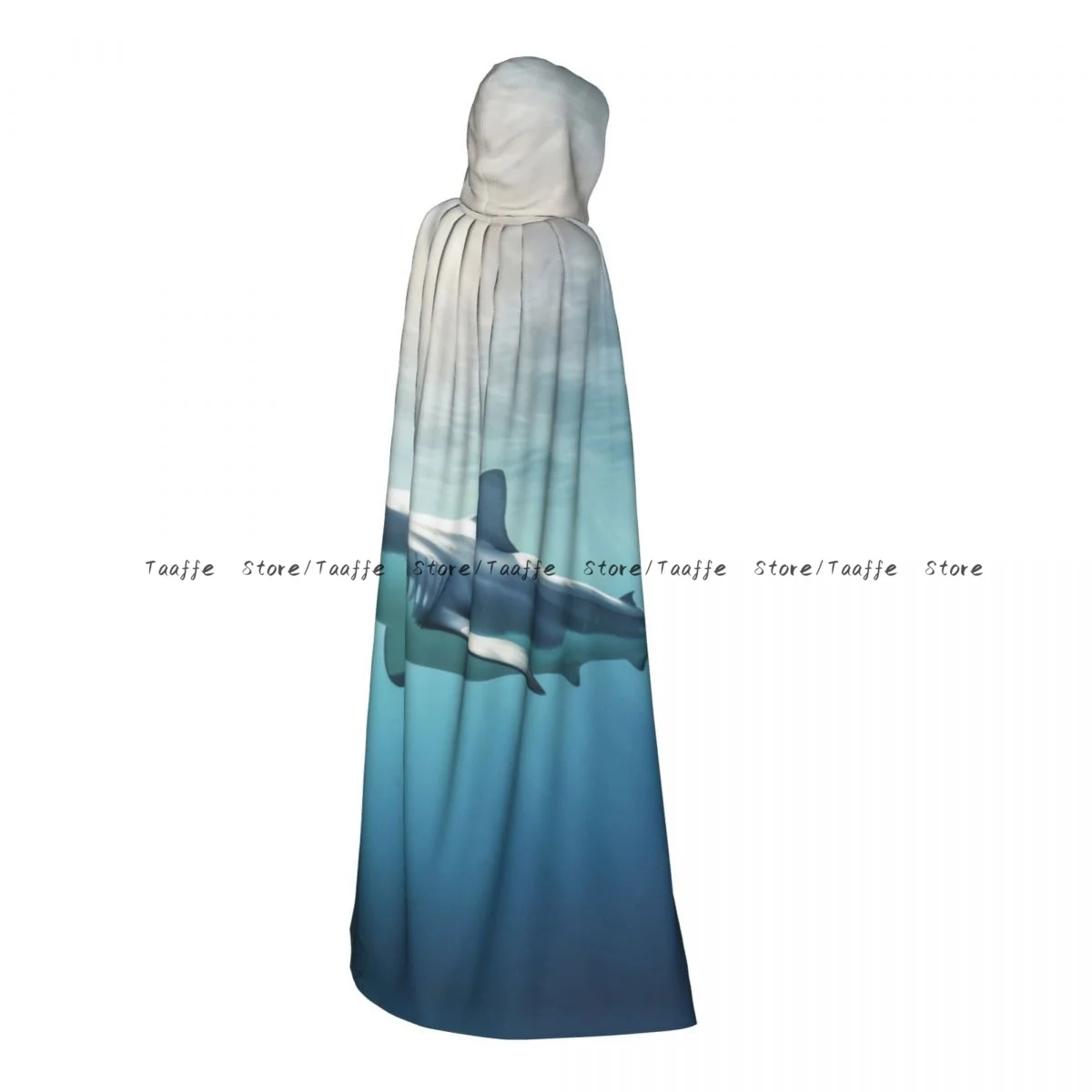 Shark Underwater Sea Witch Cloak Hooded Cosplay Costume Halloween Adult Long Party Cape