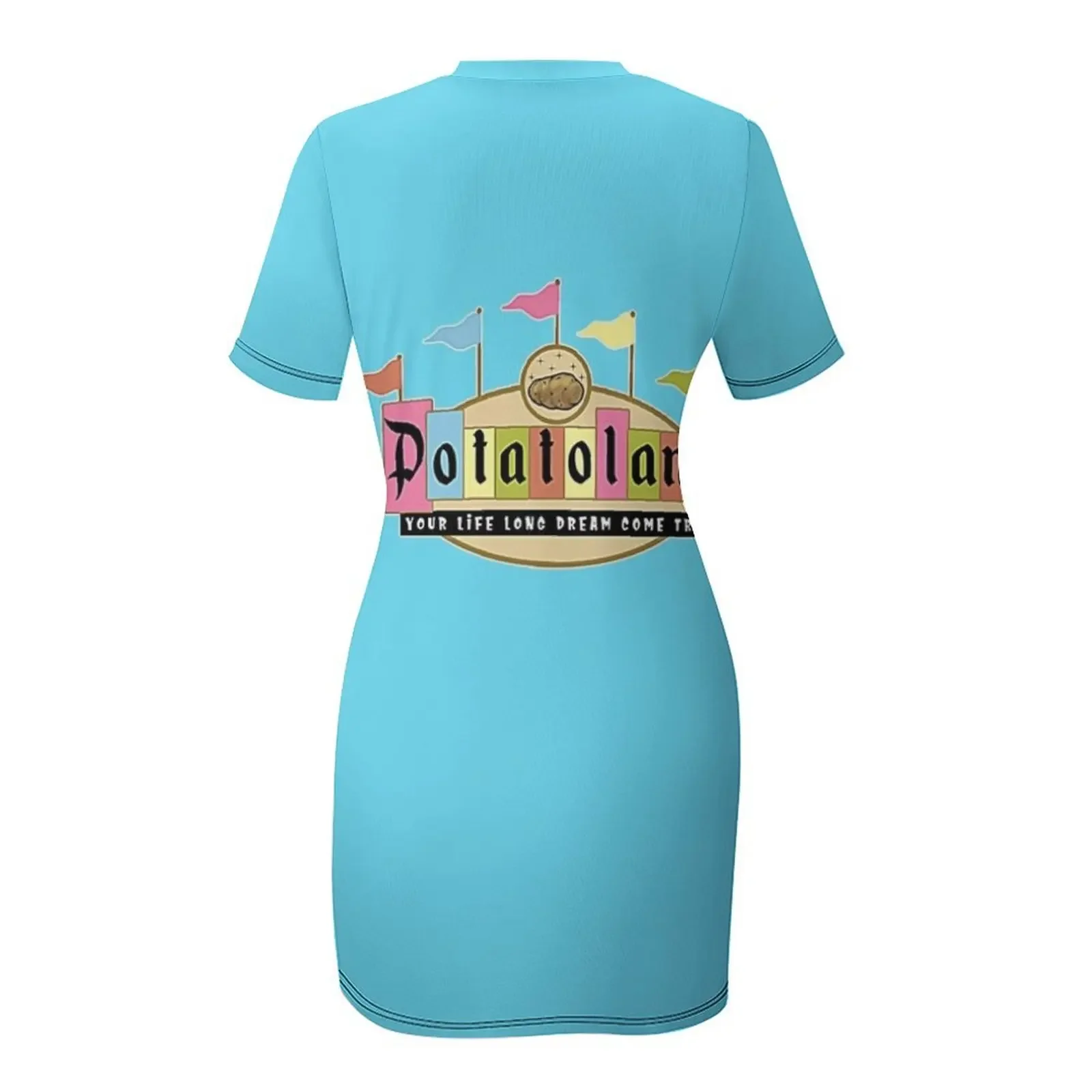 Potatoland Retro Sign T-Shirt Essential T-Shirt Short-Sleeved Dress long dress women birthday dresses for women Dress