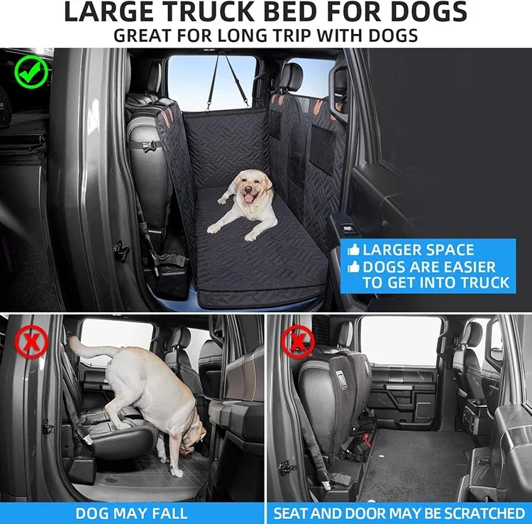 Supports 400lb Dog Car Truck SUV Camping Mattress Bed Comfortable Car Hammock Back Seat Cover