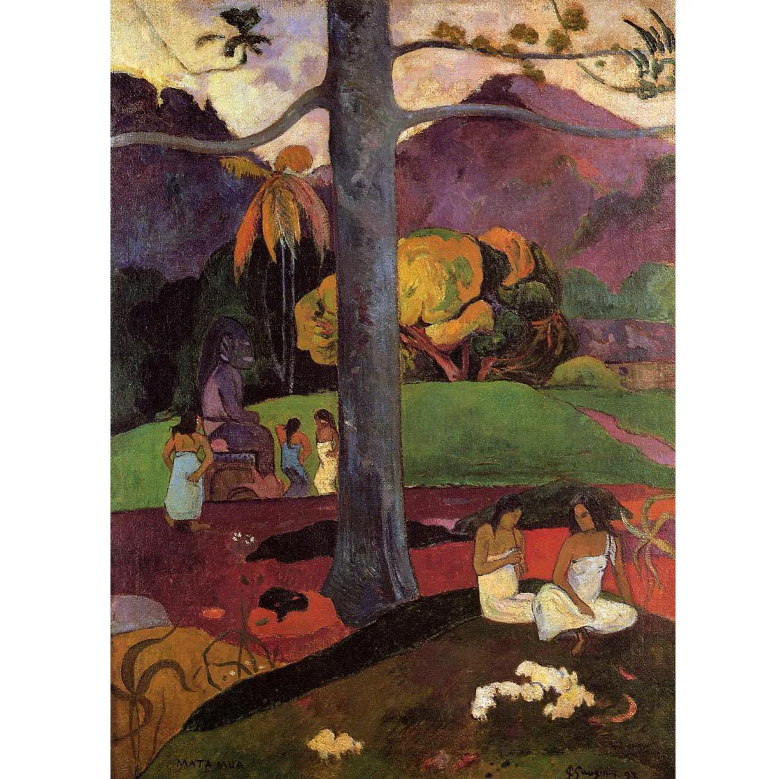 Handmade high quality reproduction of Olden times by Paul Gauguin  Famous painting copying Modern wall art Home decoration