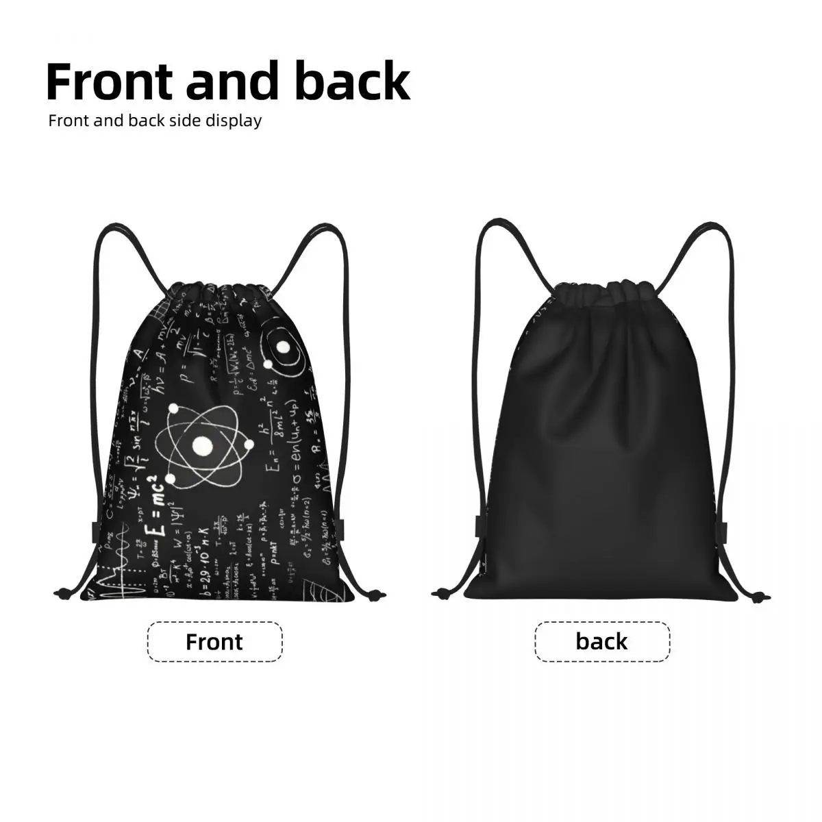 Geek Math Teacher Drawstring Backpack Sports Gym Bag for Men Women Science Physics Shopping Sackpack