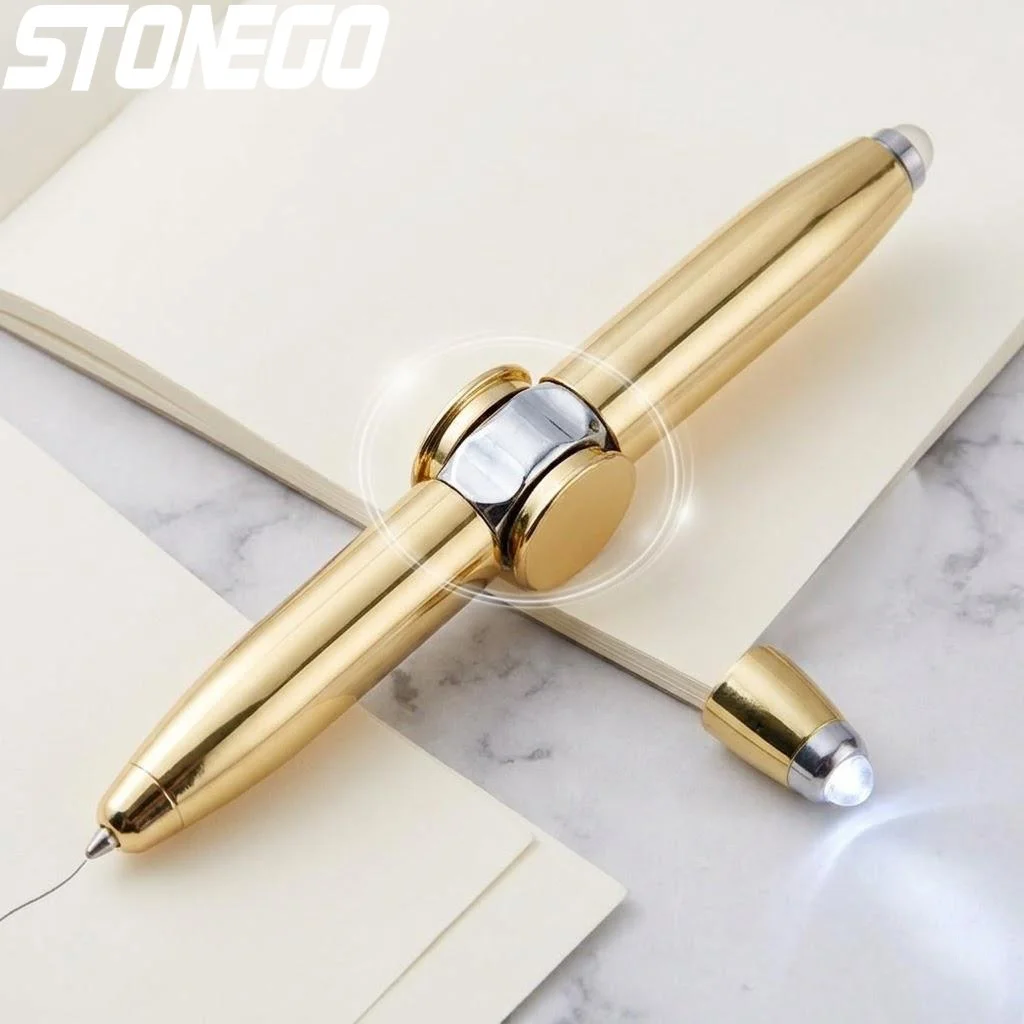 

Stress Relief Gyroscopic Fidget Spinner Pen Decompression Light Ball Multifunctional Writing Tool Office Educational Supplies