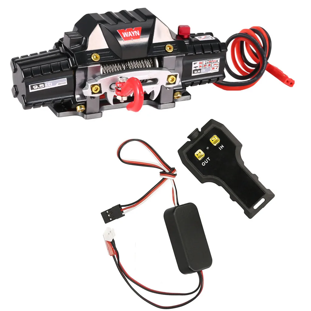 Bezprzewodowy system sterowania zdalnego sterowaniem, podwójne silniki, symulowana metalowa wciągarka do samochodów RC typu crawler 1/10 HSP Redcat Tamiya HPI Axial SCX10