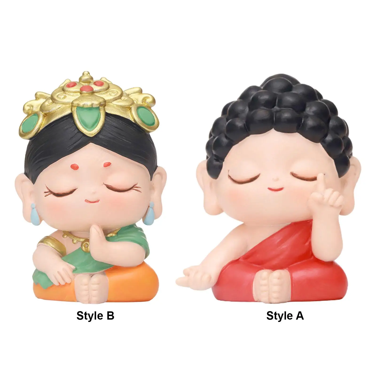 Figurine Cute Garden Crafts Resin Waterproof Buddha Statue for Desk Accessories Hoom Decoration Office Desktop Room Decor