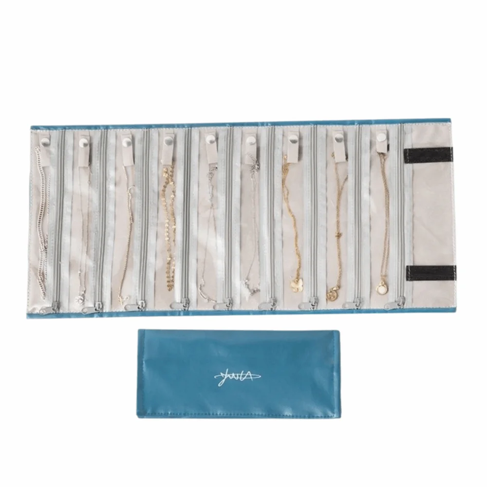 

9/18 Grids Jewelry Display Bag Durable Roll Up Jewelry Organizer Delicate Necklace Holder Jewelry Display Case Jewelry Display