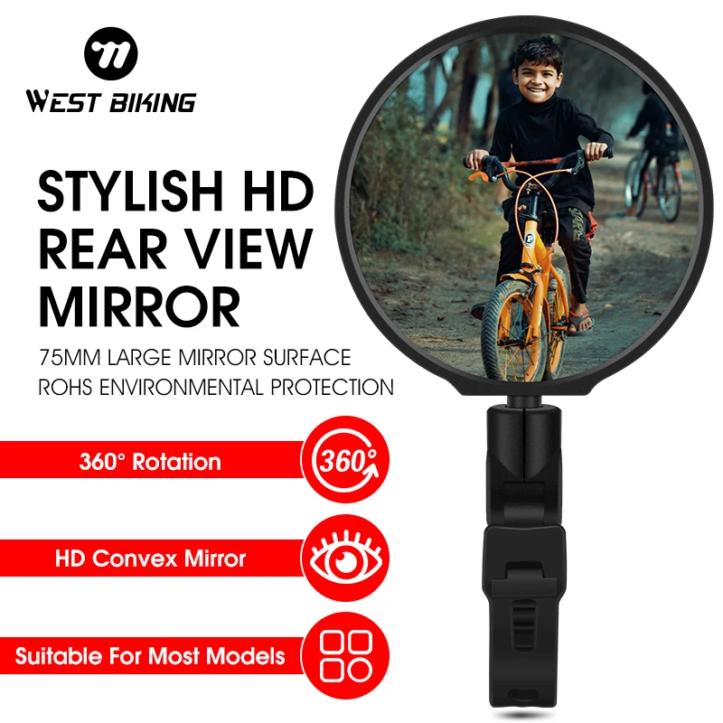 

WEST BIKING Bicycle HD Rear View Mirrors 360 Degree Rotate Wide-Angle Cycling Handlebar Mirrors for Road Bike MTB Accessories