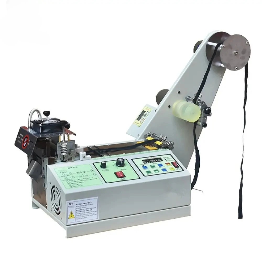 

Automatic Hot Knife Elastic Band Cutting Machine for Mask Earloop, High Speed Ribbon & Webbing Cutter
