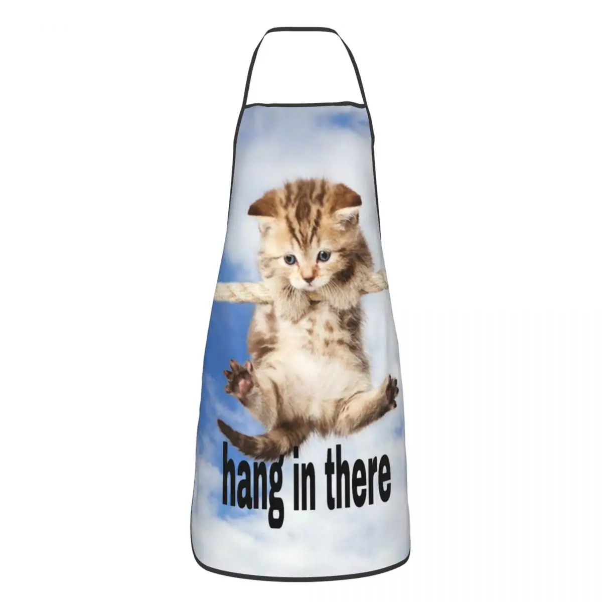 Custom Bib Cat Hang In There Poster Aprons Men Women Unisex Adult Chef Cooking Kitchen Tablier Cuisine Baking