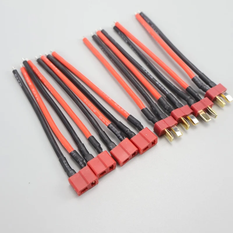 

4 /8 /16 Pcs 10CM T-Plug Male Female Connector 14AWG Silicone Wire Power Cable for RC Car Drone Battery Motor