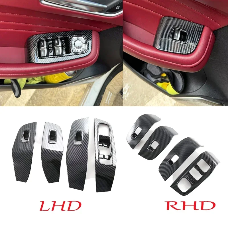

LHD RHD для MG HS 2018-2023 ABS углеродное волокно автомобильный подлокотник, кнопка переключения окна, подъемная панель, рамка, отделка, аксессуары для стайлинга