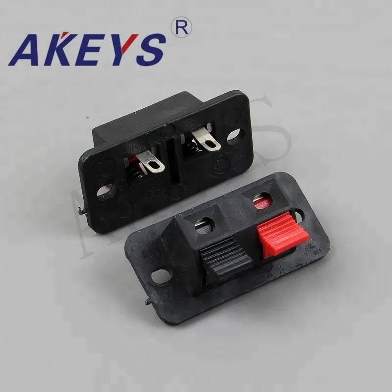 10 PCS WP2-4 2 way WP Series Socket speaker terminals with one red and one black button