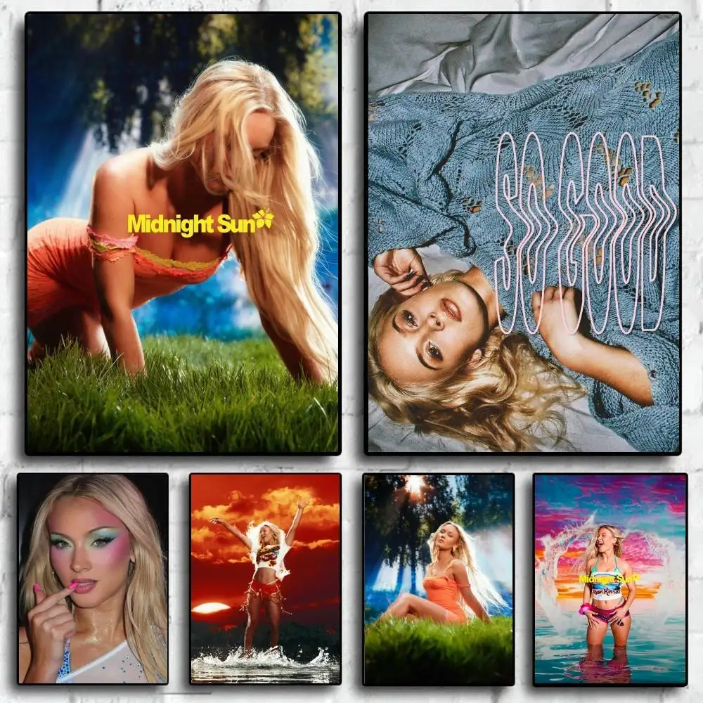 Pegatina de póster de alta definición HOT Zara Larsson Midnight Sun, para decorar las paredes del hogar y de la habitación, disponible en diversos estilos.