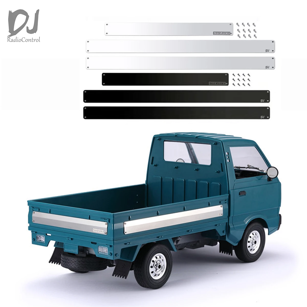 DJ Scratch Plate Metal Surround per WPL D12 Micro Truck Upgrade accessori per auto RC auto telecomandate bianche e nere voiture