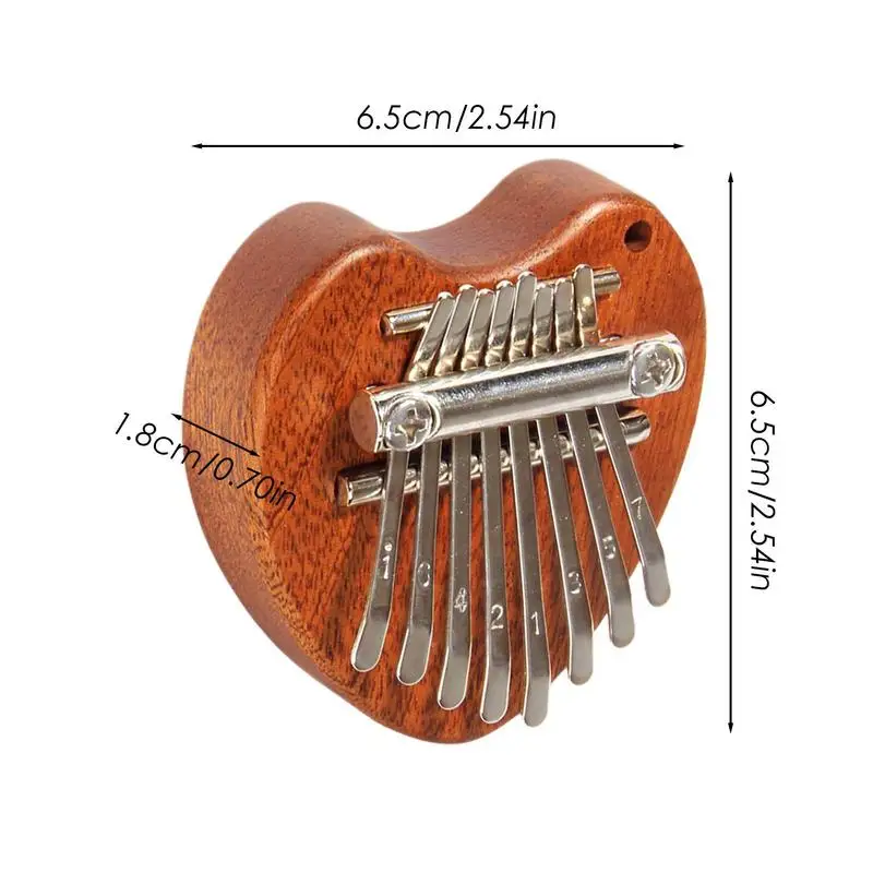 Mini Kalimba Heart Shaped Finger Thumb Piano 8 Key Marimba Musical Good Accessory Piano Gift For Beginners Music Lovers