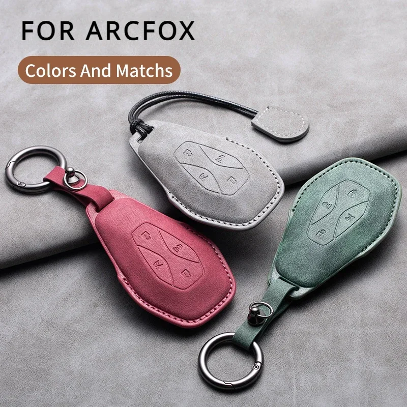 Car Key Case For ARCFOX Alpha S Alpha T αS αT GT ECF ARCFOX-7 Leather Car Key Cover Protector For Arcfox