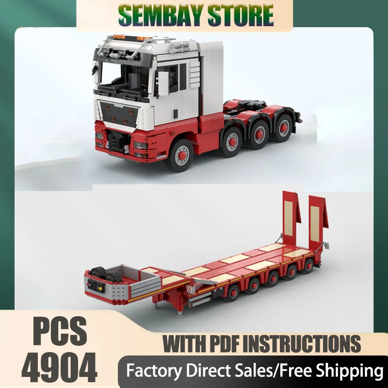 Model pojazdu inżynieryjnego Moc Klocki konstrukcyjne Modułowy niski podwozie ciężarówki Technologiczne klocki Świąteczne zabawki DIY Prezenty budowlane