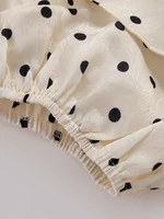 Chu Sau beauty Women New Fashion Sweet Polka Dot Print Chic Ruffles Midi Dress French V-Neck Puff Sleeve Vintage Party Dresses - Image 6