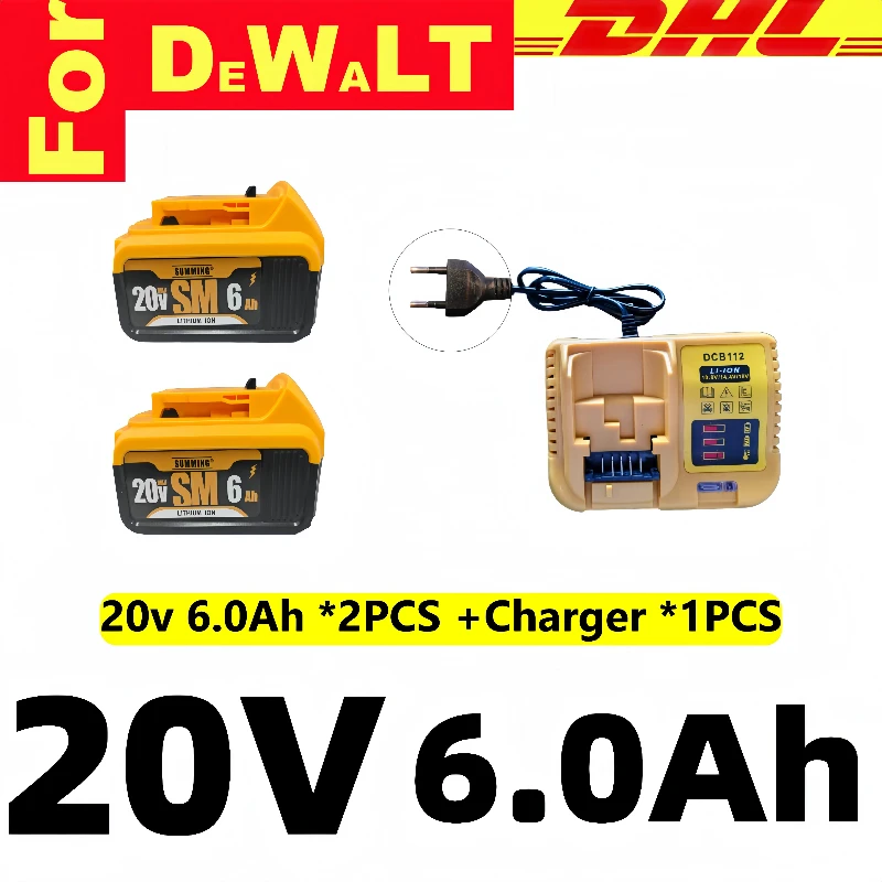 

for Dewalt tools DCB206 DCB200 DCB201 lithium-ion rechargeable battery 100% new battery for Dewalt 18V 20V original 6000mAh