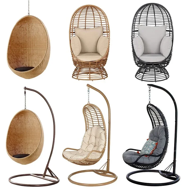 #Balcony rattan chair three-piece outdoor rattan sofa combination double casual bird cage sofa lazy recliner household