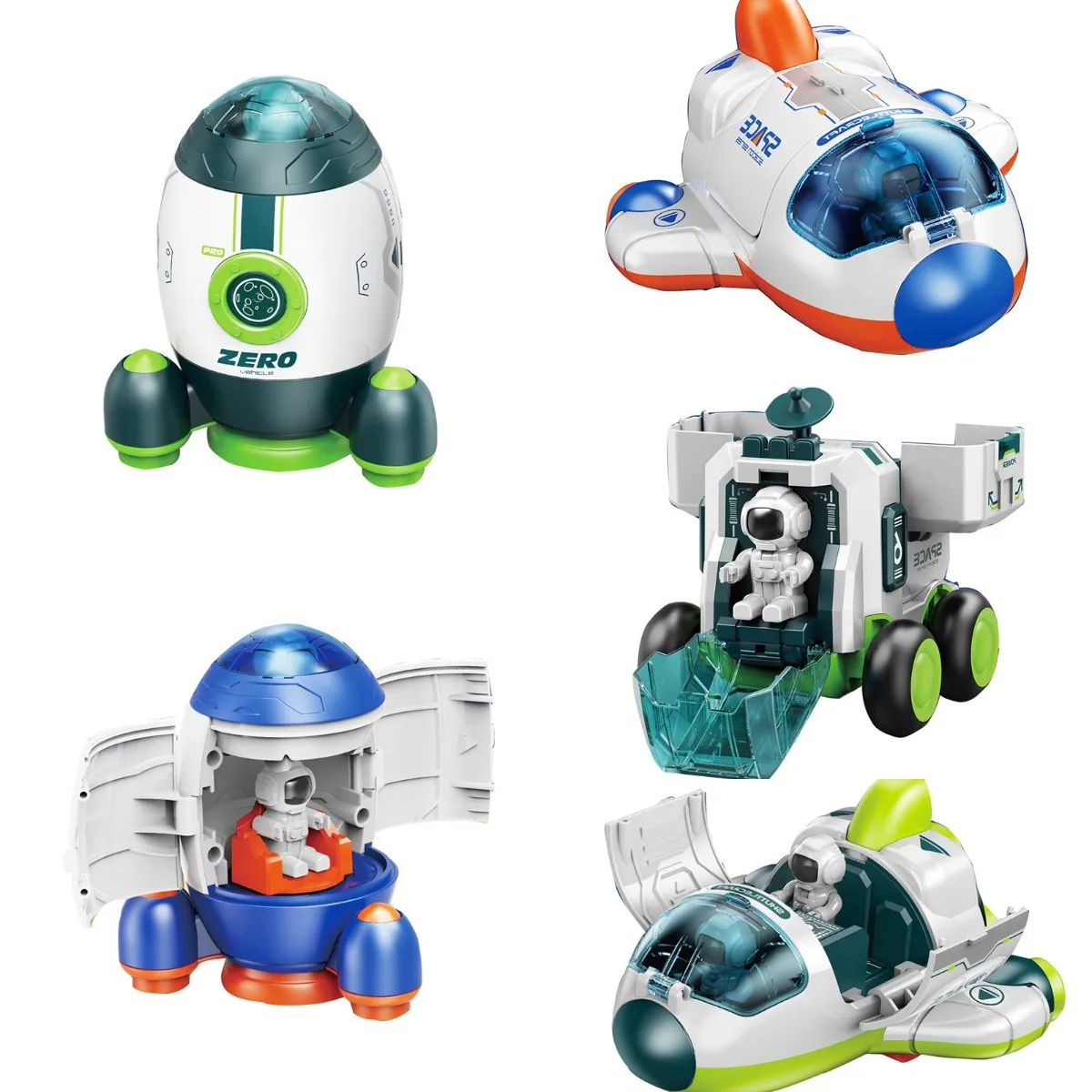 Inertia Car Space Plastic Model Cars Children Toys Deformation Space Toy Rocket Spacecraft Space Exploration Car Gift For Boys