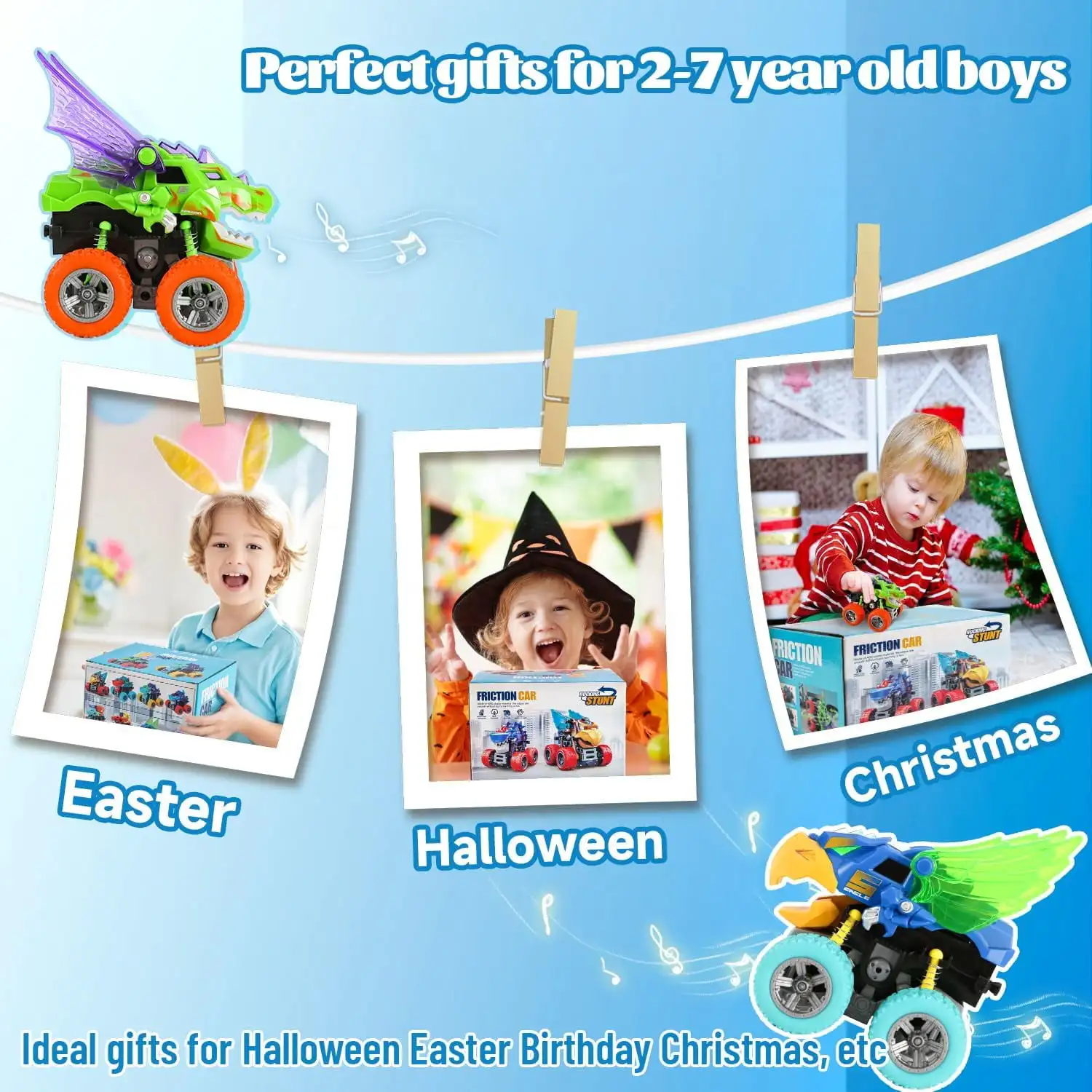 Juguetes de dinosaurios para niños: camión monstruo iluminado y coche de dinosaurio extraíble, juguete interactivo para niños