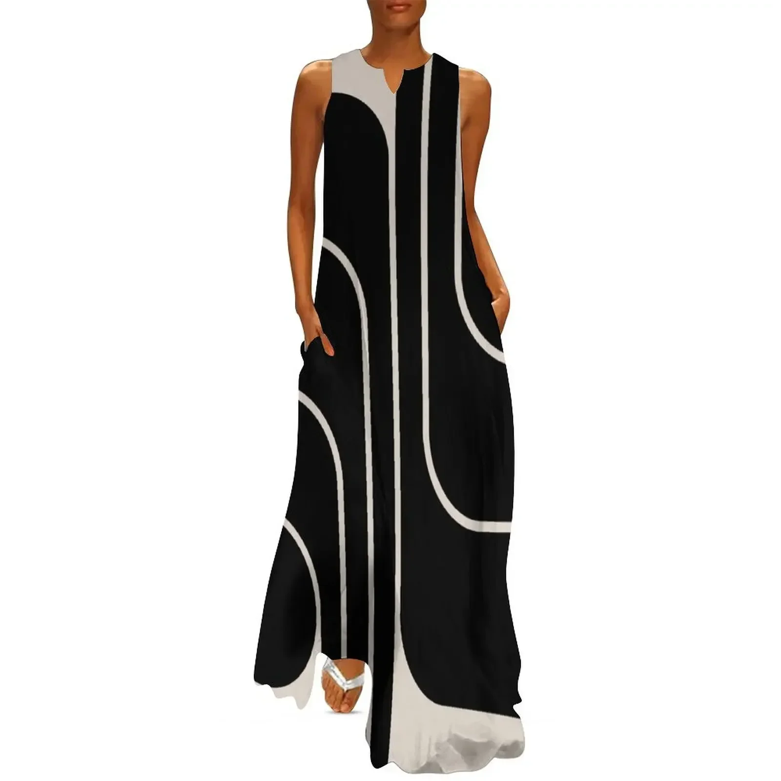 

Retro Geometric Design 653 Long Dress Women's clothing women clothing 2025 new arrivals Women's summer dress Dress