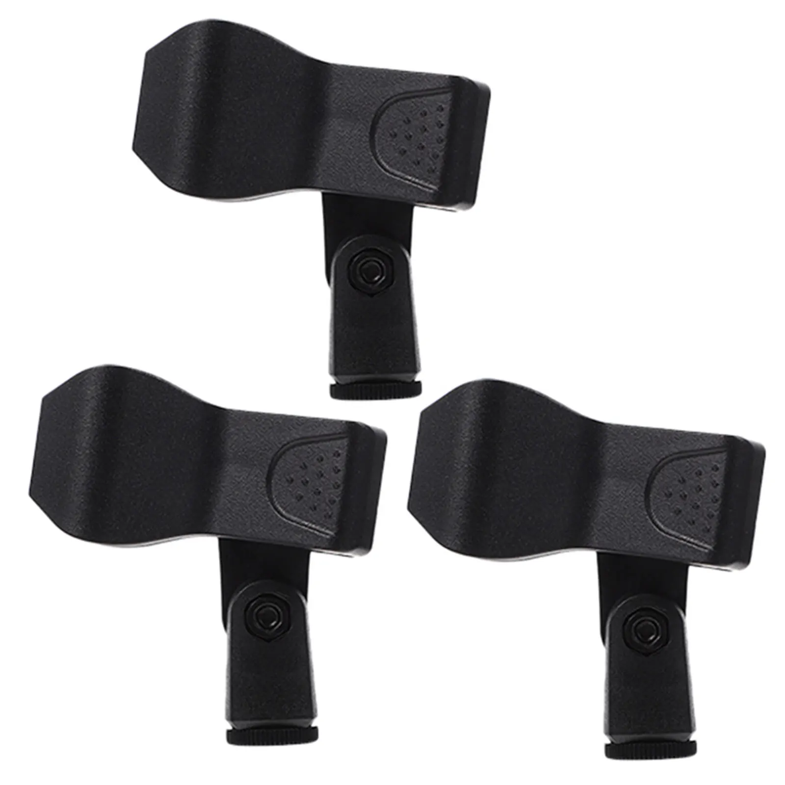 

3Pcs Universal Mic Stand Clip Plastic Microphone Holder for Close Up Recording Adjustable Inclination Smooth Finish Reliable