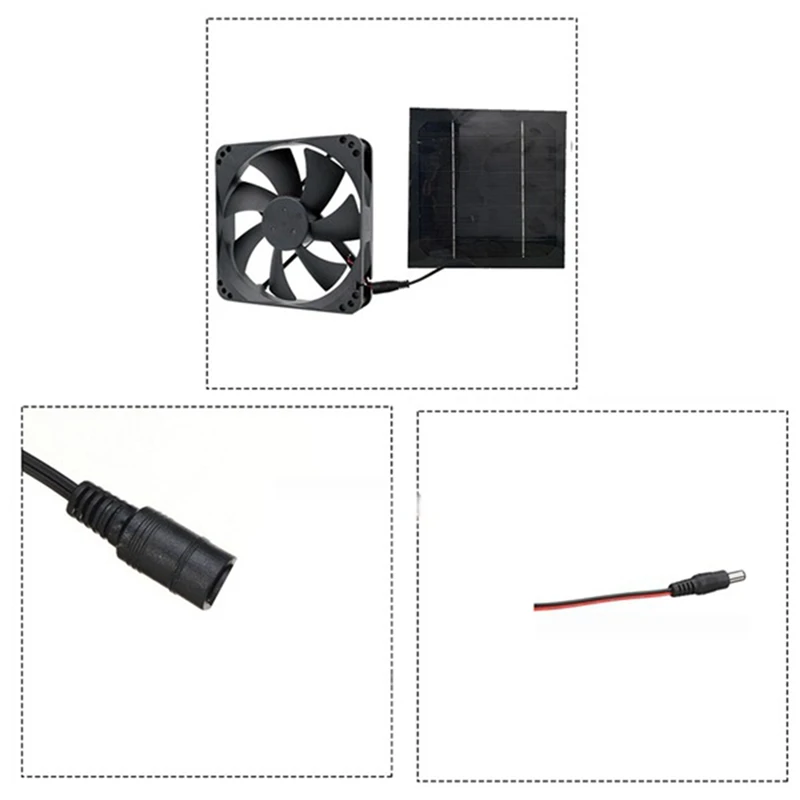2Pcs 20W 6 Inch Solar Exhaust Fan Kit Air Extractor Mini Ventilator Solar Panel Powered Fan For Dog Chicken House