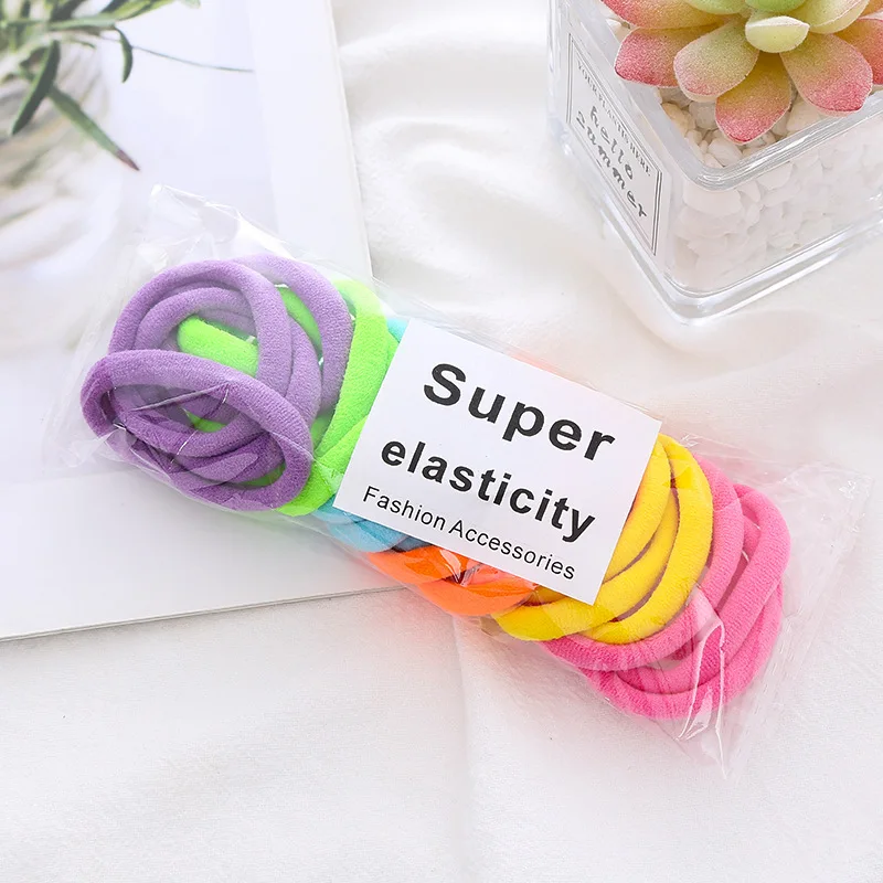 48Pcs 4CM Large Elastic Hair Bands Girls Colorful Nylon Headband For Children Ponytail Holder Scrunchie Women Hair Accessories