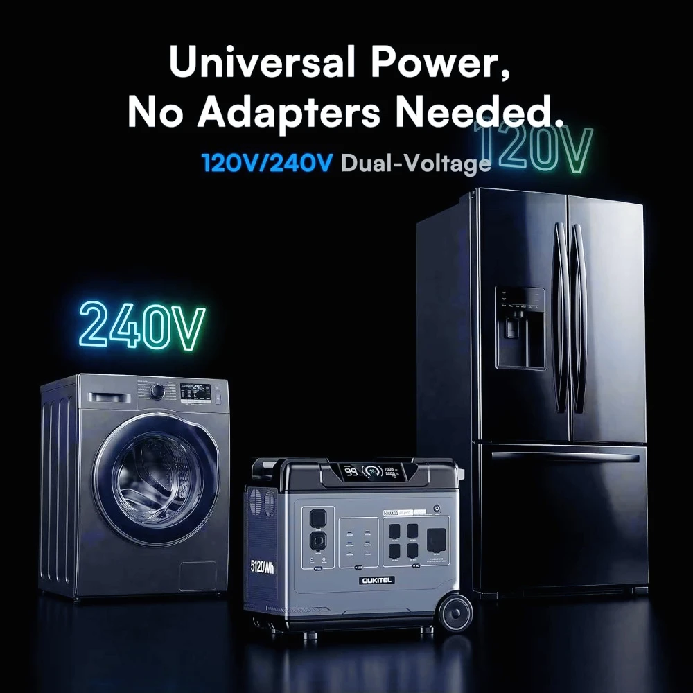 5000W 6000W off-grid power generation system Home backup power station Portable solar generator, suitable for areas with unstabl