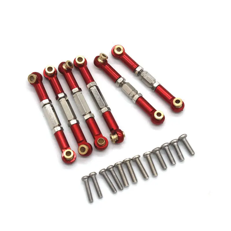 JIUSI 1/14 MT14R RC 1/12 WB12 PRO Metal Accessories, Car Traction Rod with Remote Control, 6 Parts Spare Part