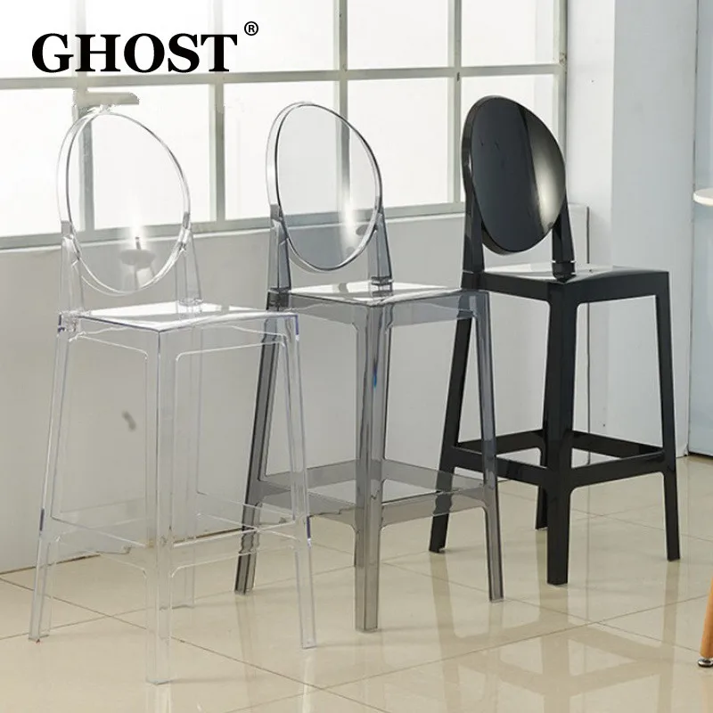 8Pcs Fashion Home Decor Clear  Acrylic Plastic Ghost Chair Restaurant Dinning Furniture Stool For Party Bar Decoration