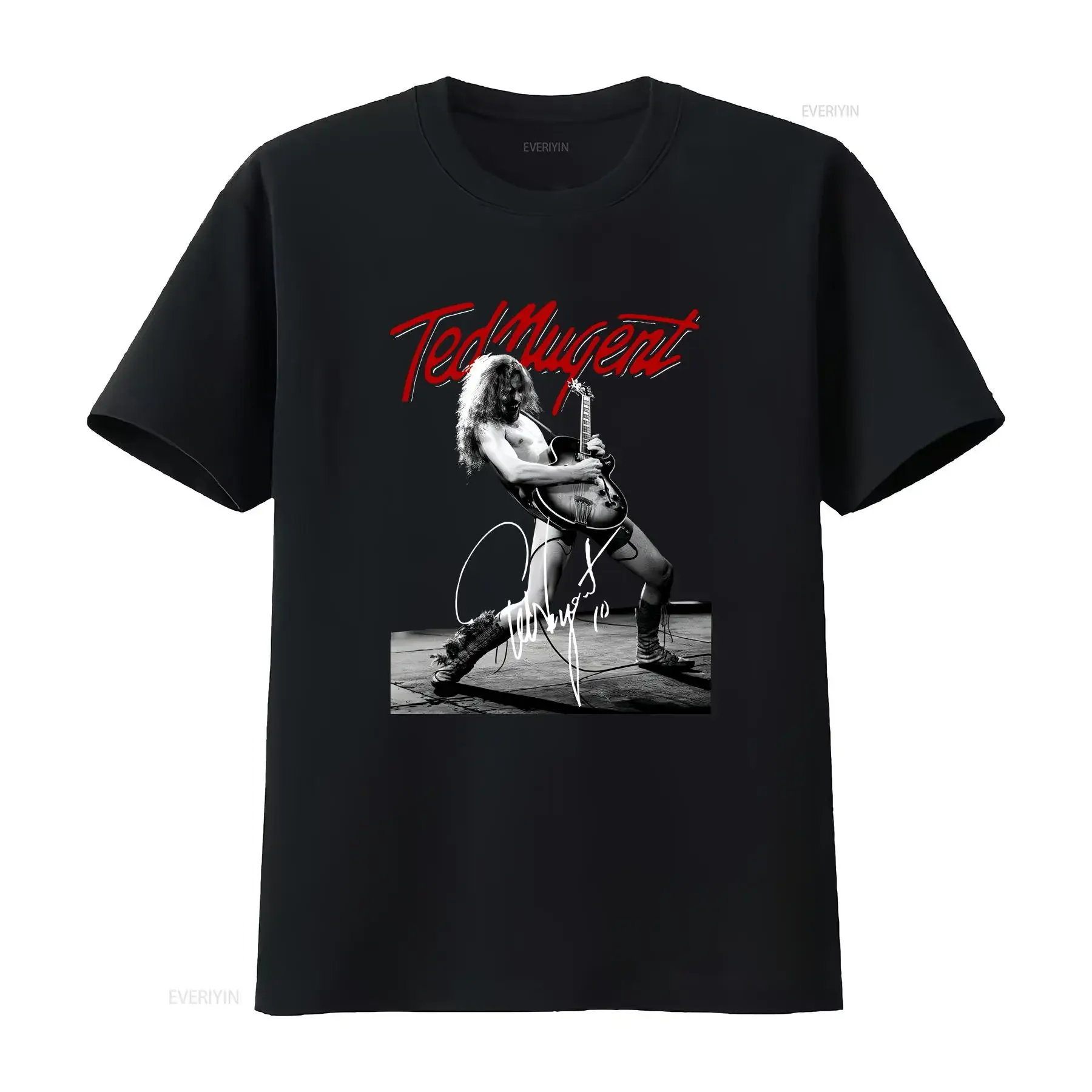 

Vintage Ted Nugent Live Black For Fans All Size T Shirt vintage Washed homme Top For Everyday Wear fashion Breathable