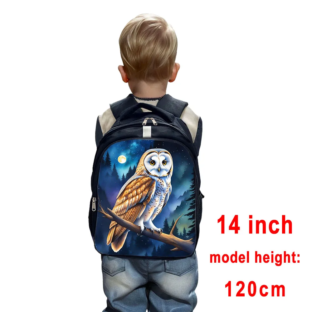 Cartoon Owl Birds Print Backpacks Colorful Owl Moon Painting Kids Children Schoolbag Bookbag Teenager Storage Bag Backpack Gift