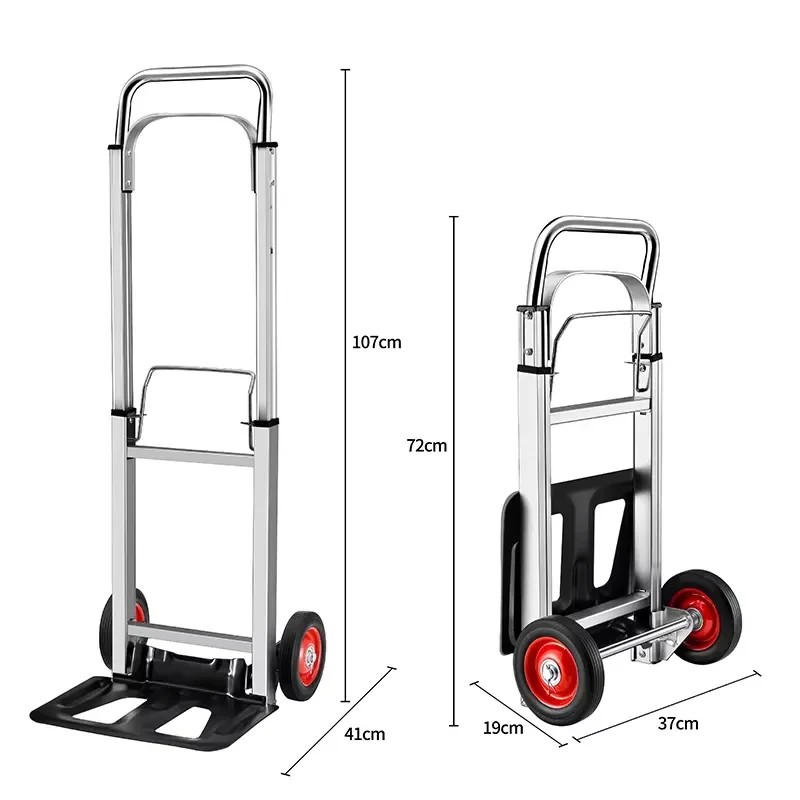 Lupai Heavy Duty Aluminum/Steel/Rubber Hand Truck-Dolly Cart 176LB Capacity Two-Wheeled Folding Cargo Handling Cart Luggage