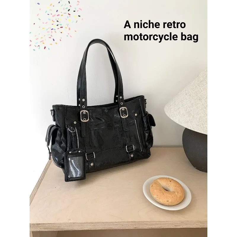 

Sweet and cool style, large capacity, fashionable, personalized, versatile, portable motorcycle bag, shoulder bag, crossbody bag